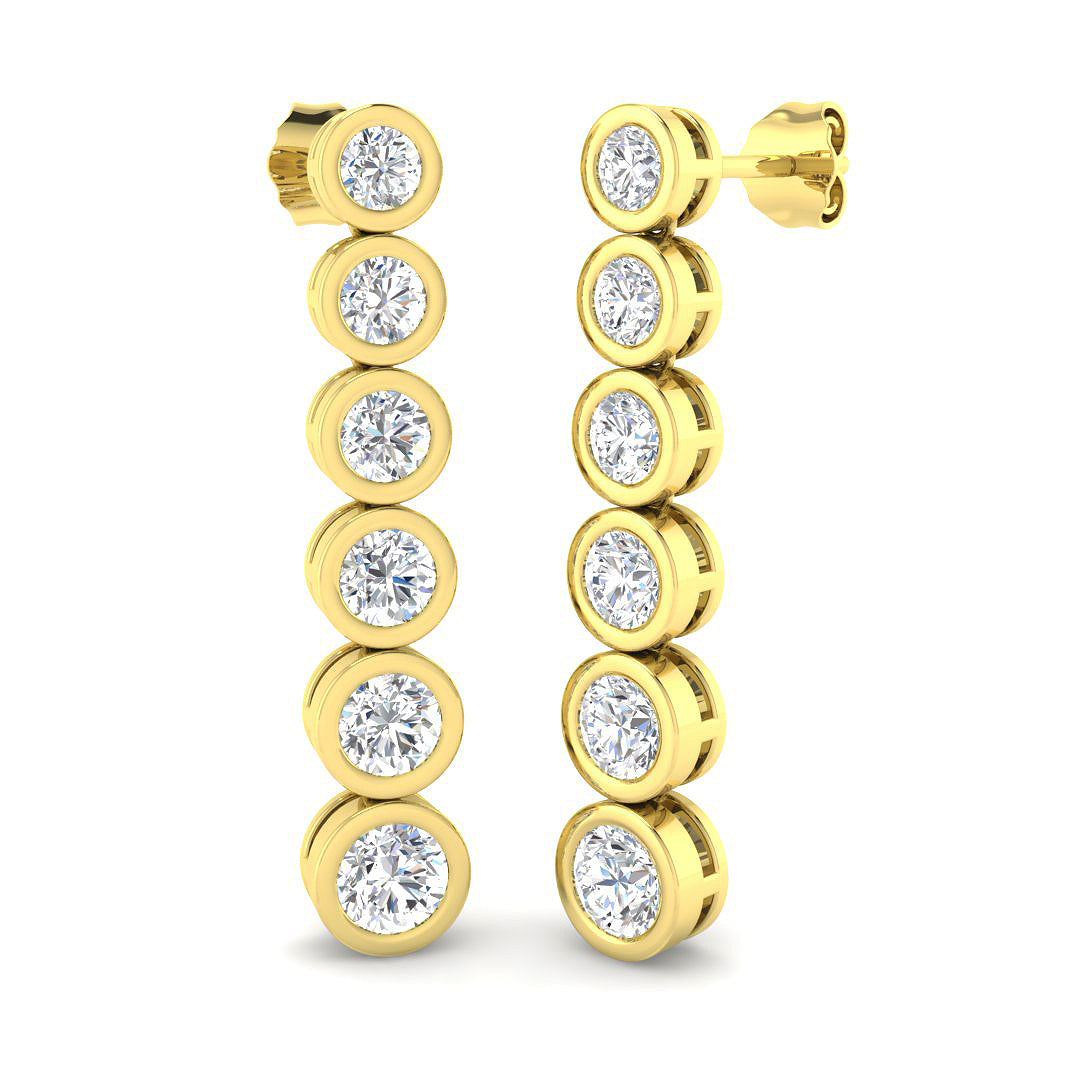 9ct Yellow Gold 3.10ct Laboratory Grown CVD Earrings
