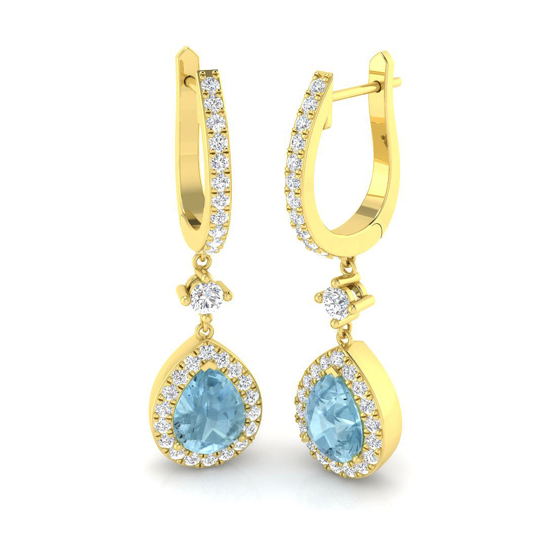 18ct Yellow Gold 2.33ct Aquamarine Earrings