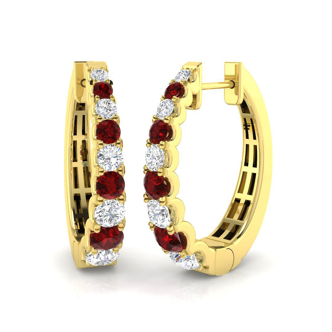 18ct Yellow Gold 1.38ct Ruby Earrings