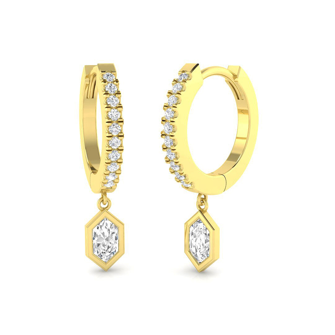 18ct Yellow Gold 0.46ct G SI2 Diamond Earrings