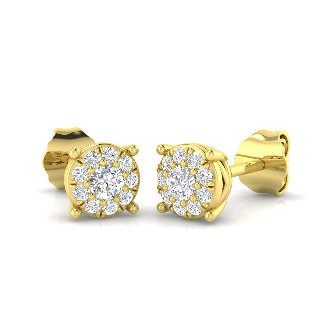 9ct Yellow Gold 0.22ct G SI2 Diamond Earrings