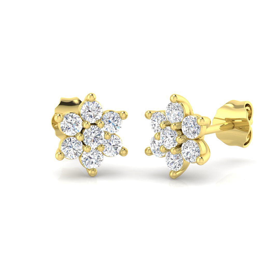 9ct Yellow Gold 0.56ct G I1 Diamond Earrings