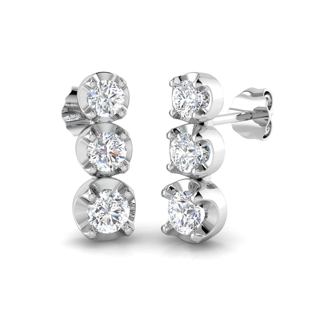 9ct White Gold 1.11ct Laboratory Grown CVD Earrings