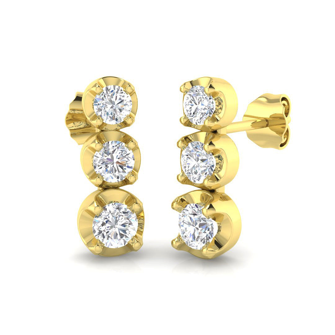 9ct Yellow Gold 1.11ct Laboratory Grown CVD Earrings