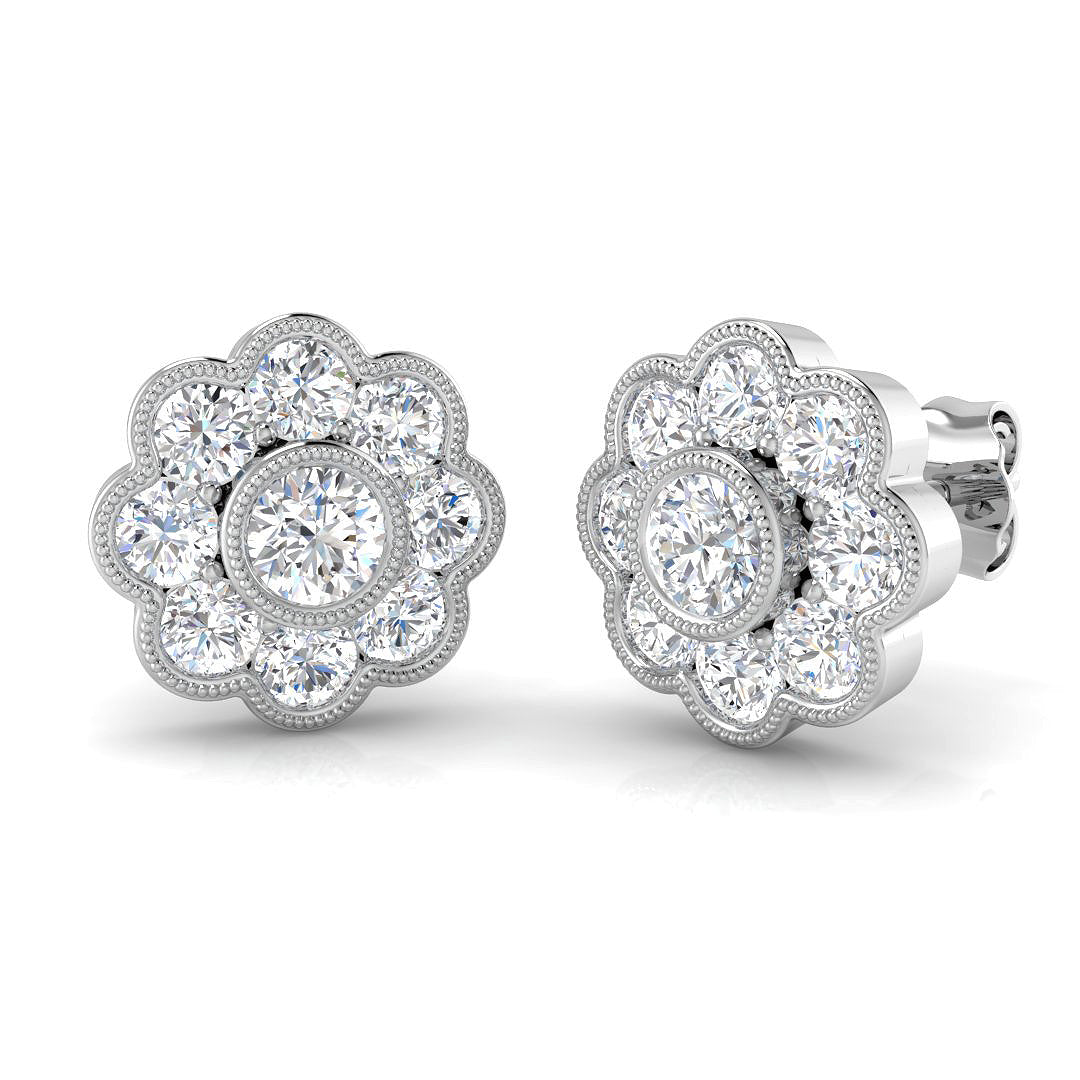 18ct White Gold 1.57ct G SI2 Diamond Earrings