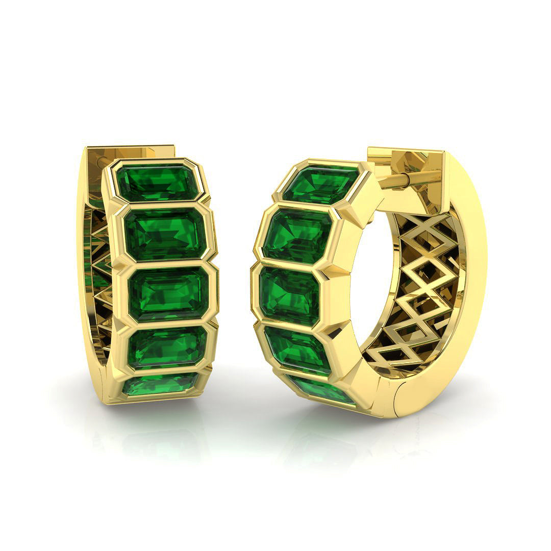18ct Yellow Gold 2.58ct Emerald Earrings