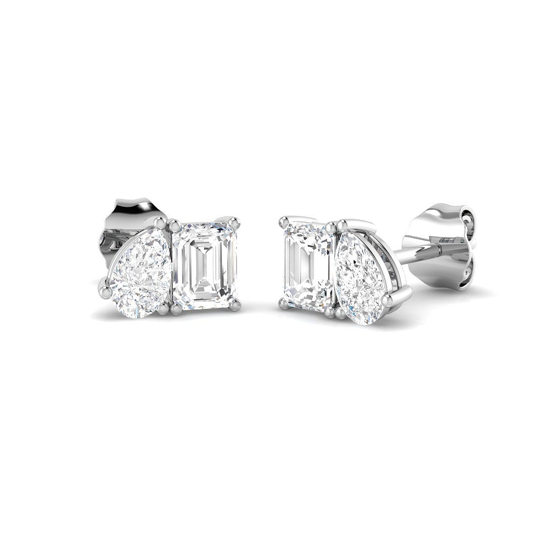 9ct White Gold 0.98ct Laboratory Grown CVD Earrings
