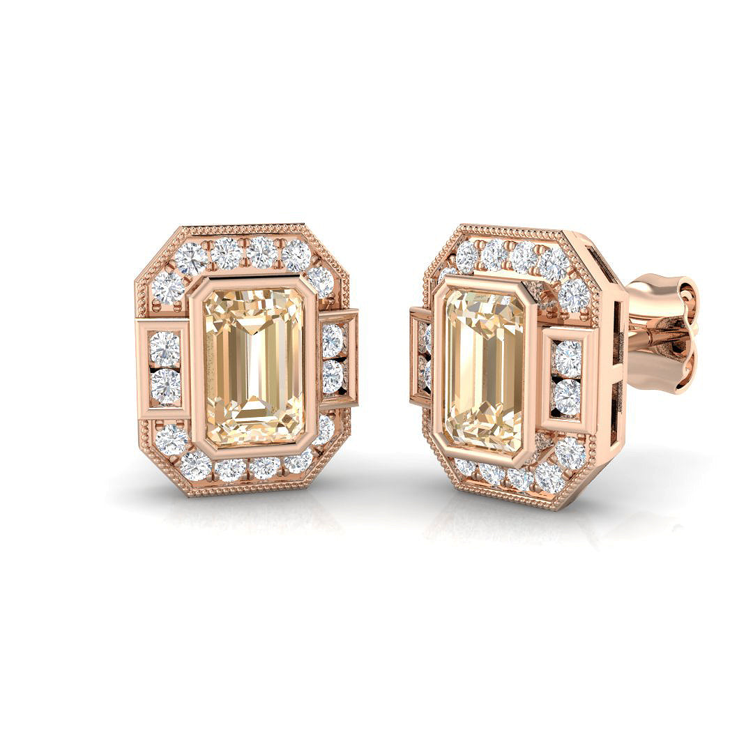 9ct Rose Gold 1.26ct Morganite Earrings