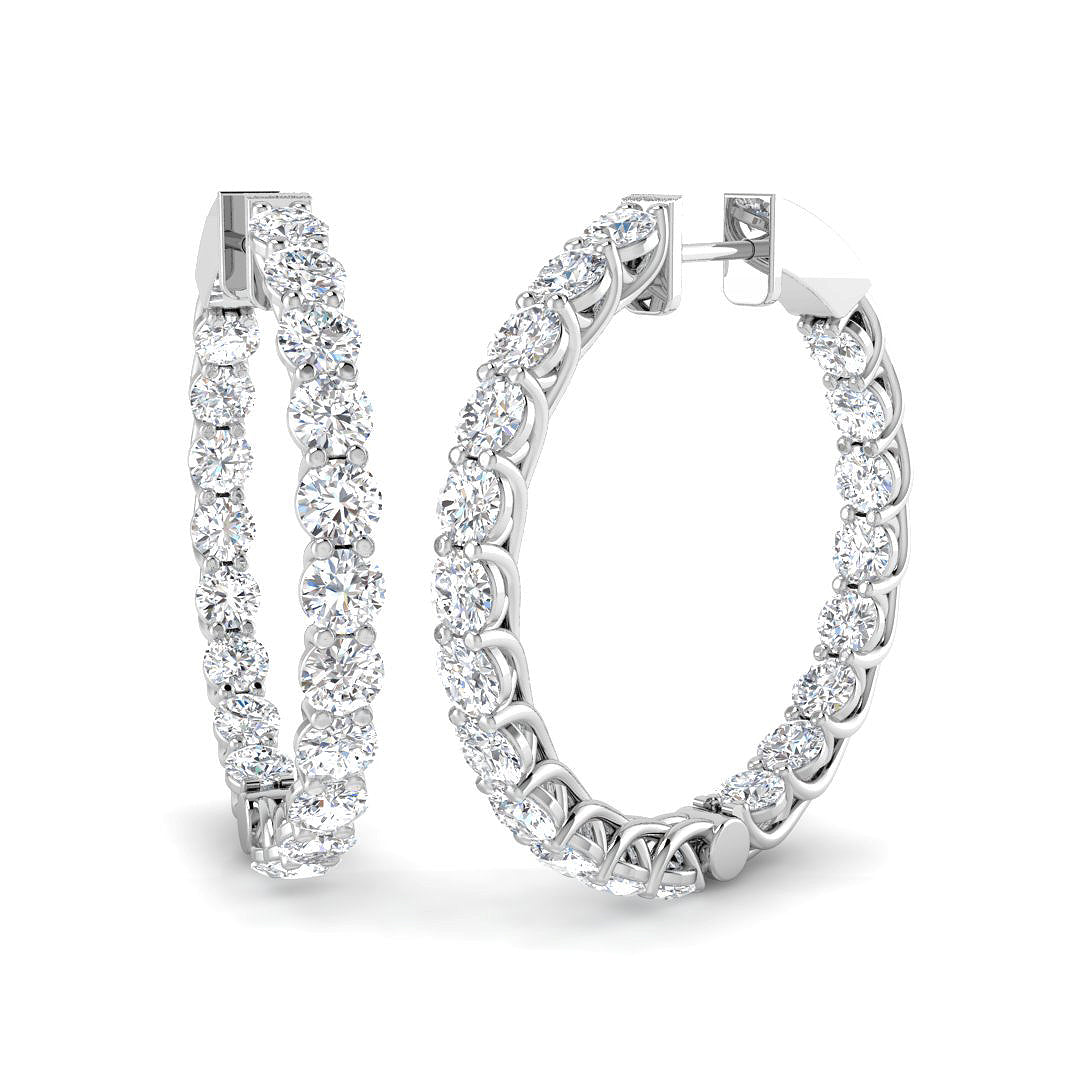 9ct White Gold 4.90ct Laboratory Grown CVD Earrings