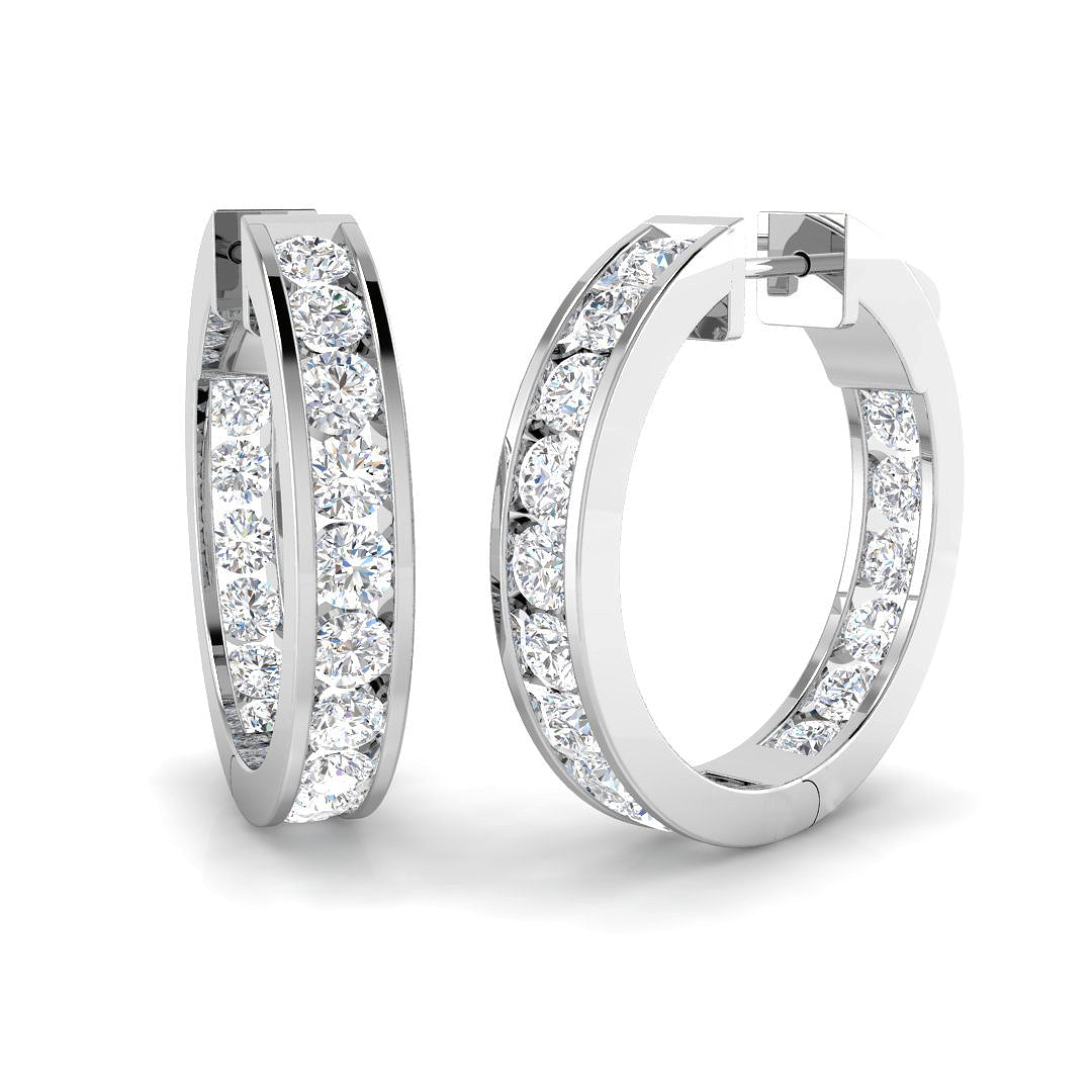 9ct White Gold 2.98ct Laboratory Grown CVD Earrings