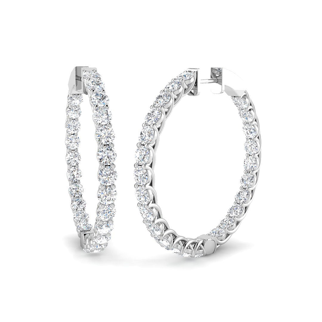 9ct White Gold 5.89ct Laboratory Grown CVD Earrings