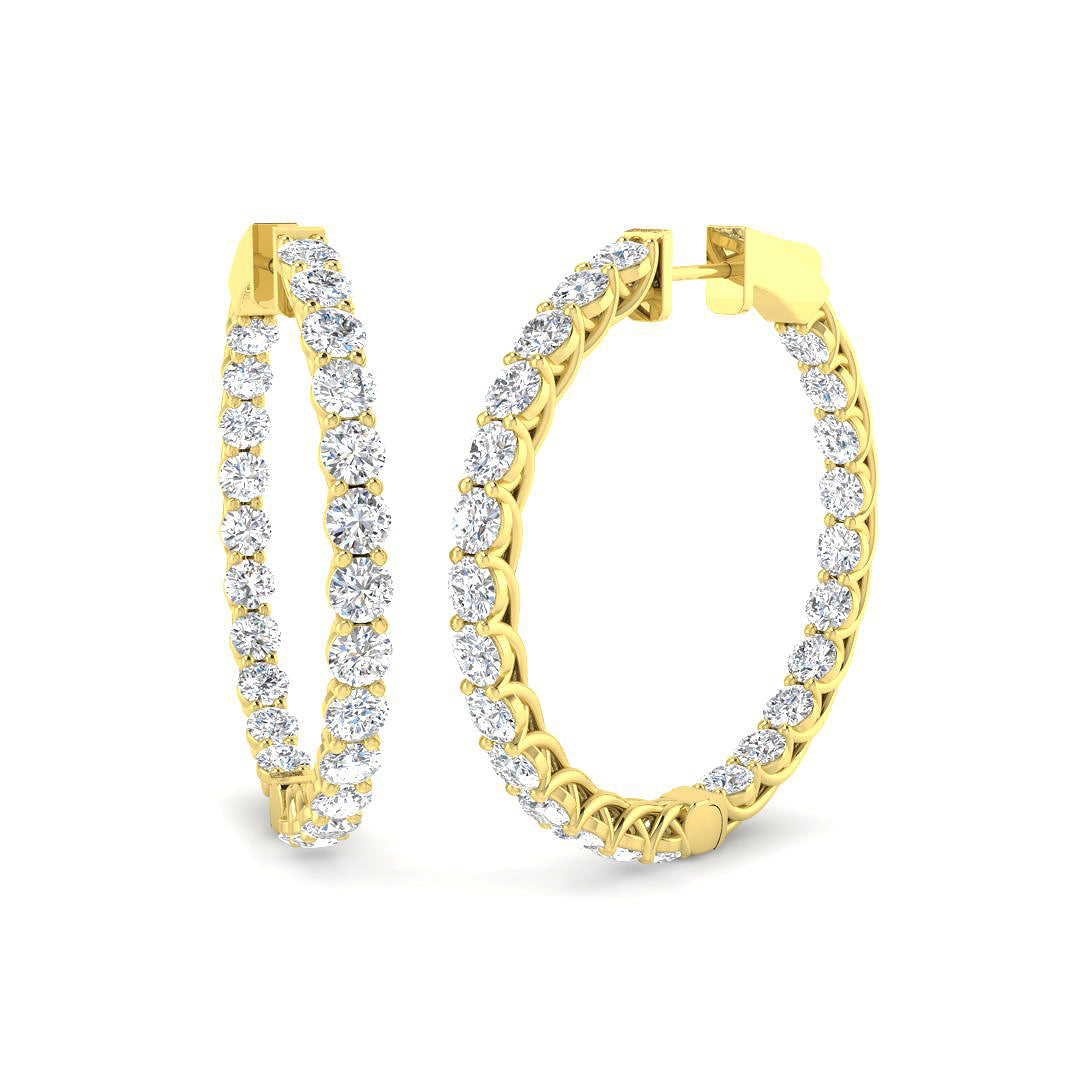 9ct Yellow Gold 5.89ct Laboratory Grown CVD Earrings