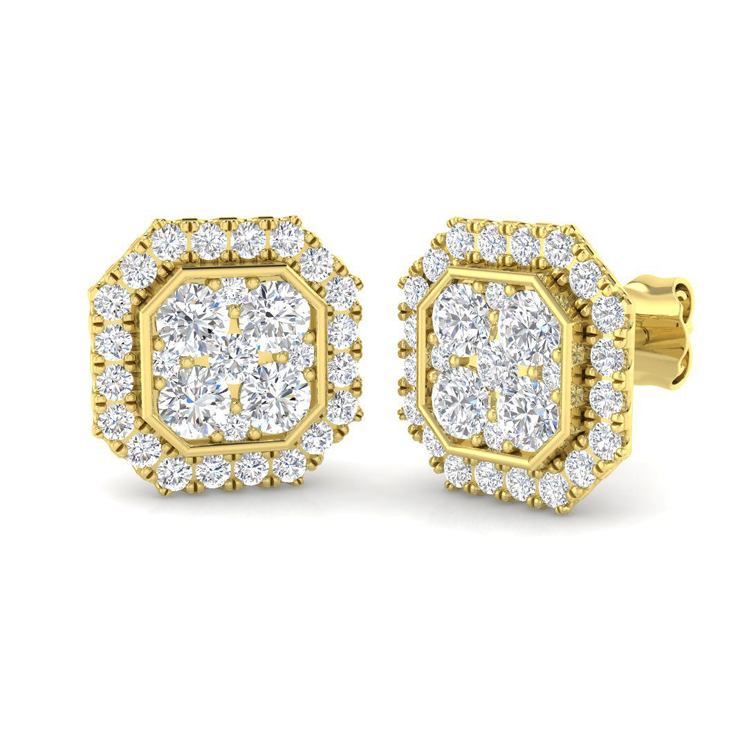 9ct Yellow Gold 1.44ct Laboratory Grown CVD Earrings