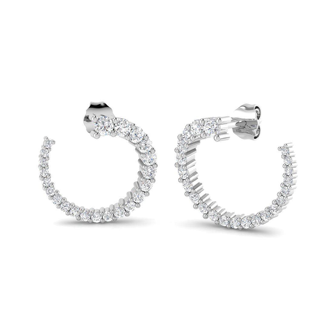 9ct White Gold 0.98ct Laboratory Grown CVD Earrings