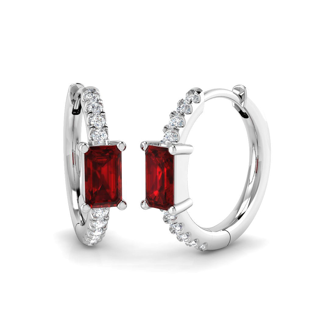 18ct White Gold 0.66ct Ruby Earrings