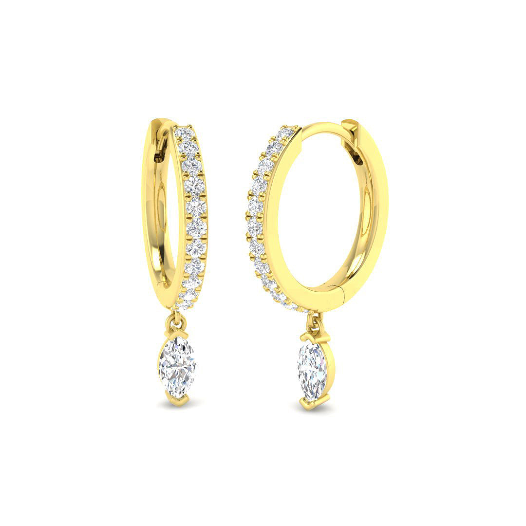 18ct Yellow Gold 0.44ct G SI2 Diamond Earrings