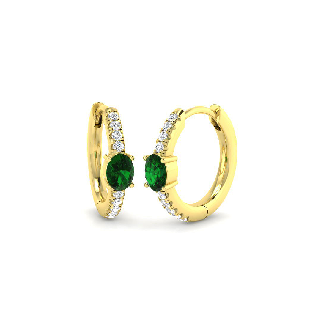 18ct Yellow Gold 0.44ct Emerald Earrings