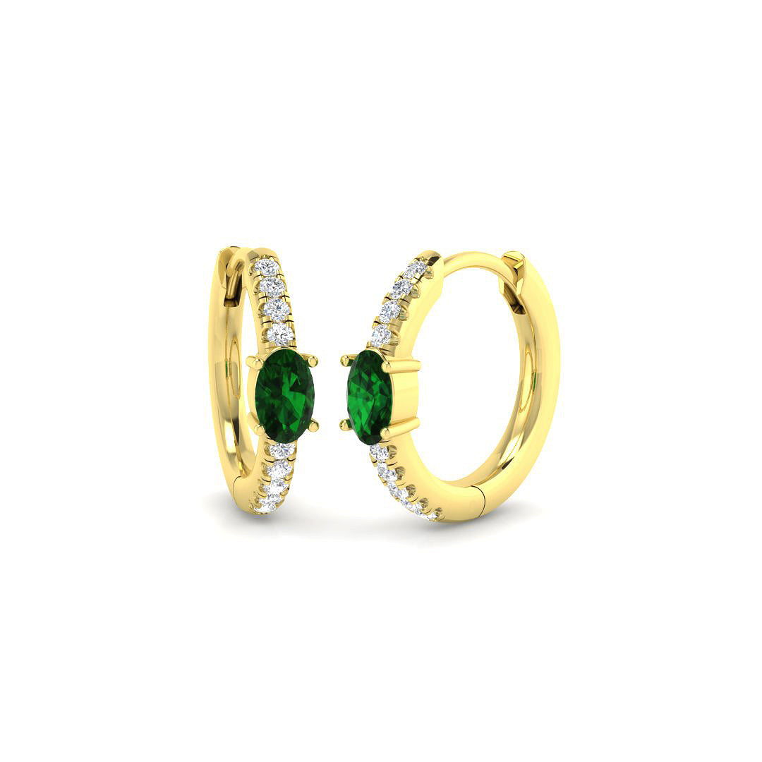 9ct Yellow Gold 0.49ct Emerald Earrings