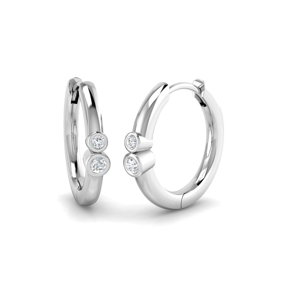 9ct White Gold 0.07ct G SI2 Diamond Earrings