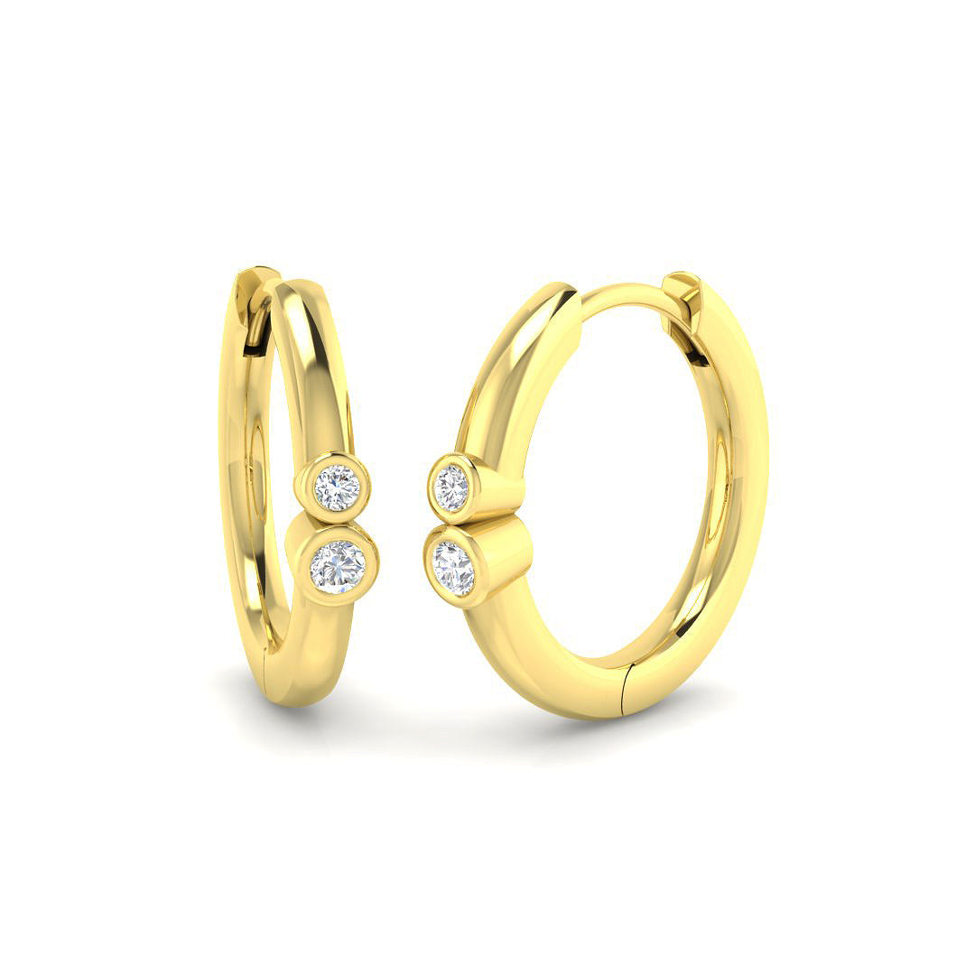 9ct Yellow Gold 0.07ct G SI2 Diamond Earrings
