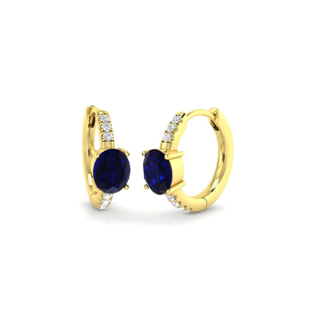 18ct Yellow Gold 1.26ct Blue Sapphire Earrings