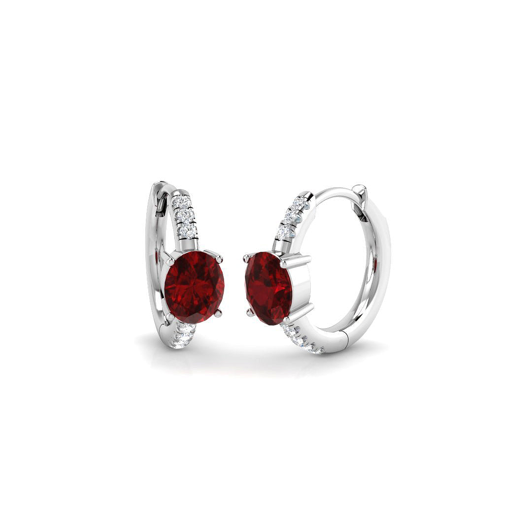 18ct White Gold 1.30ct Ruby Earrings