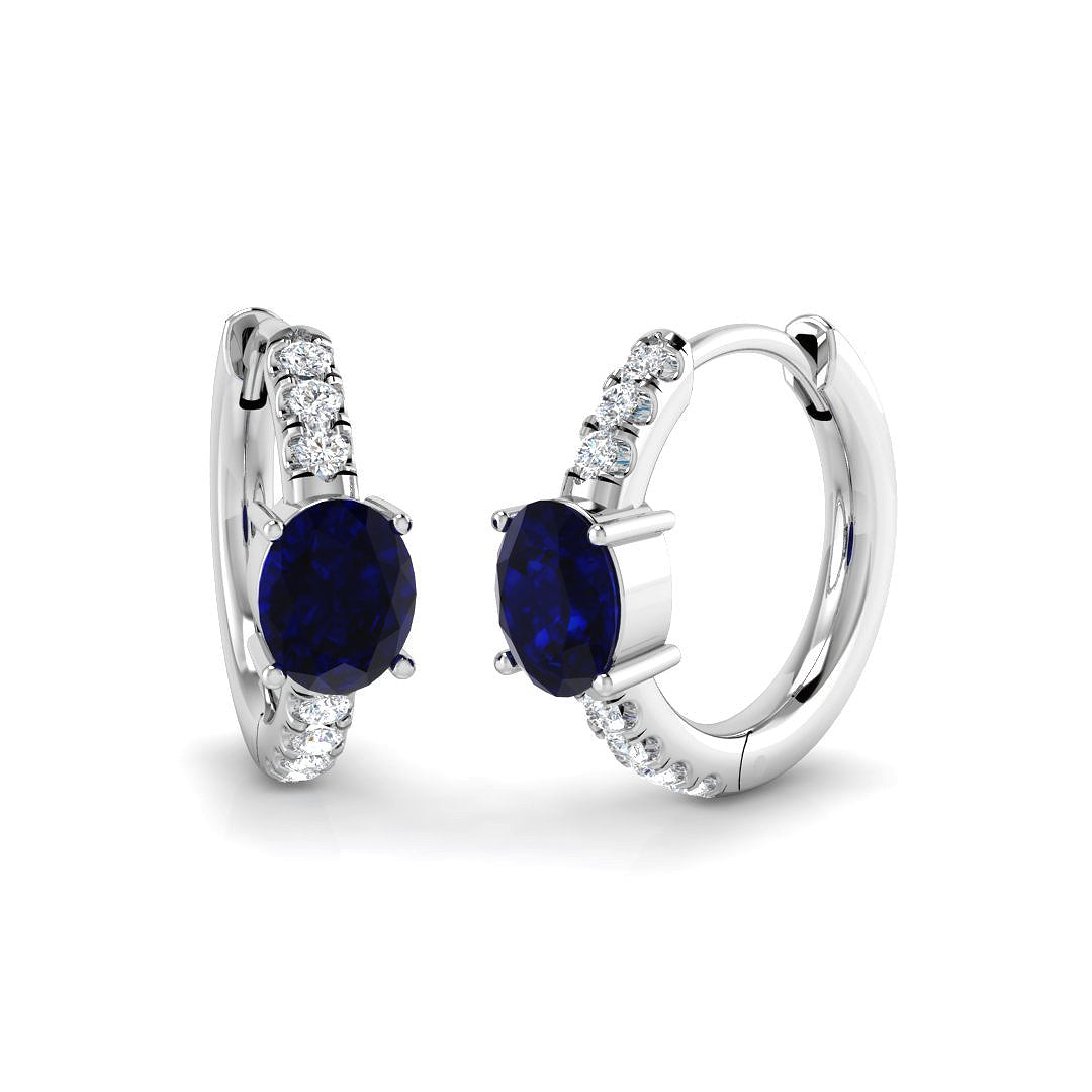 18ct White Gold 1.31ct Blue Sapphire Earrings