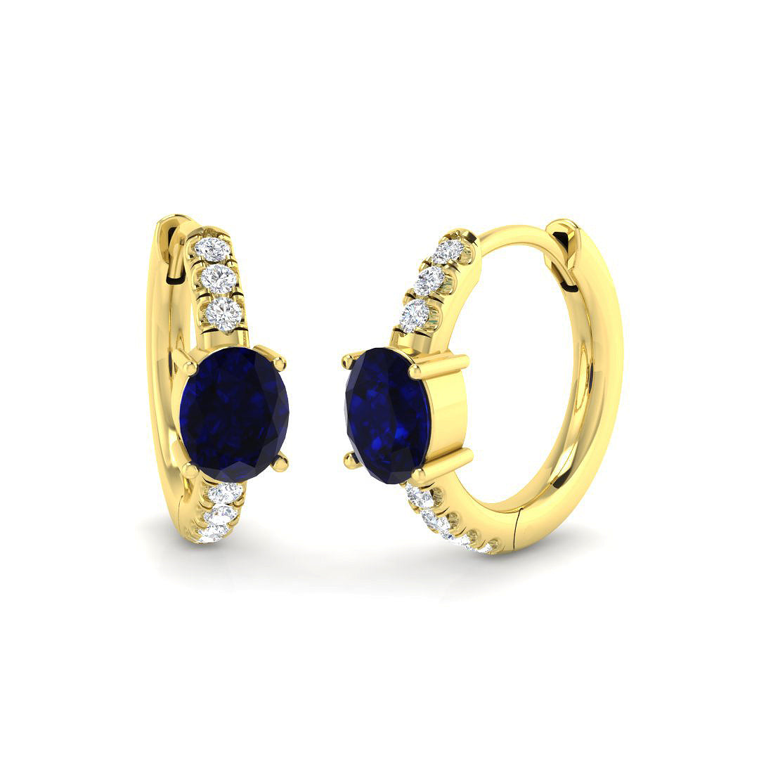 18ct Yellow Gold 0.85ct Blue Sapphire Earrings