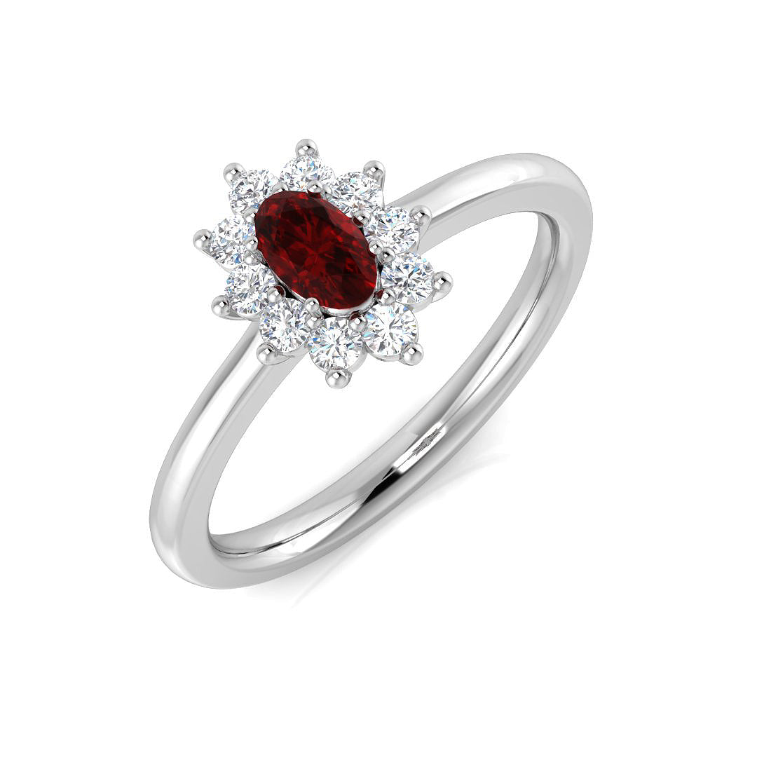 Platinum 0.53ct Ruby Ring