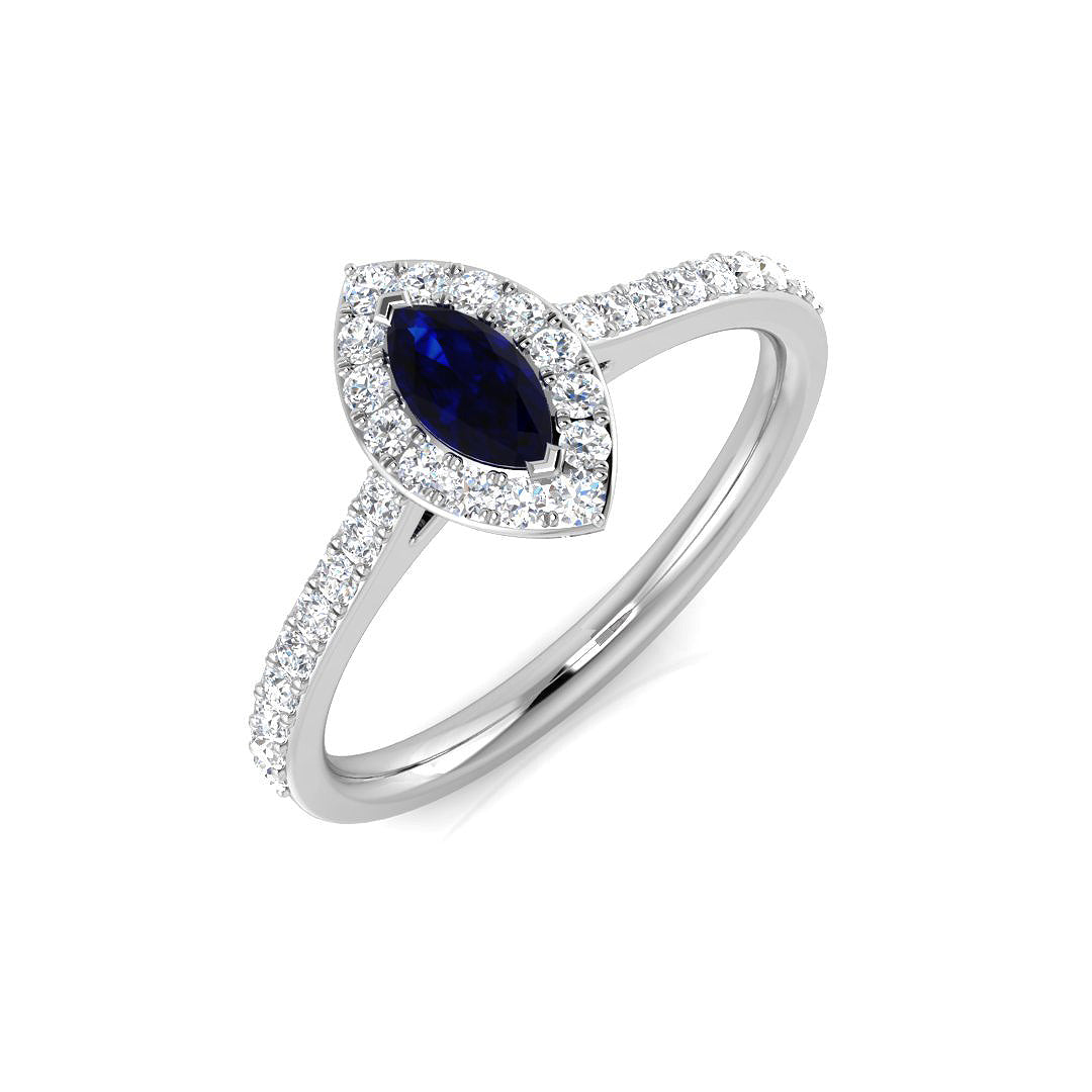 18ct White Gold 0.50ct Blue Sapphire Ring