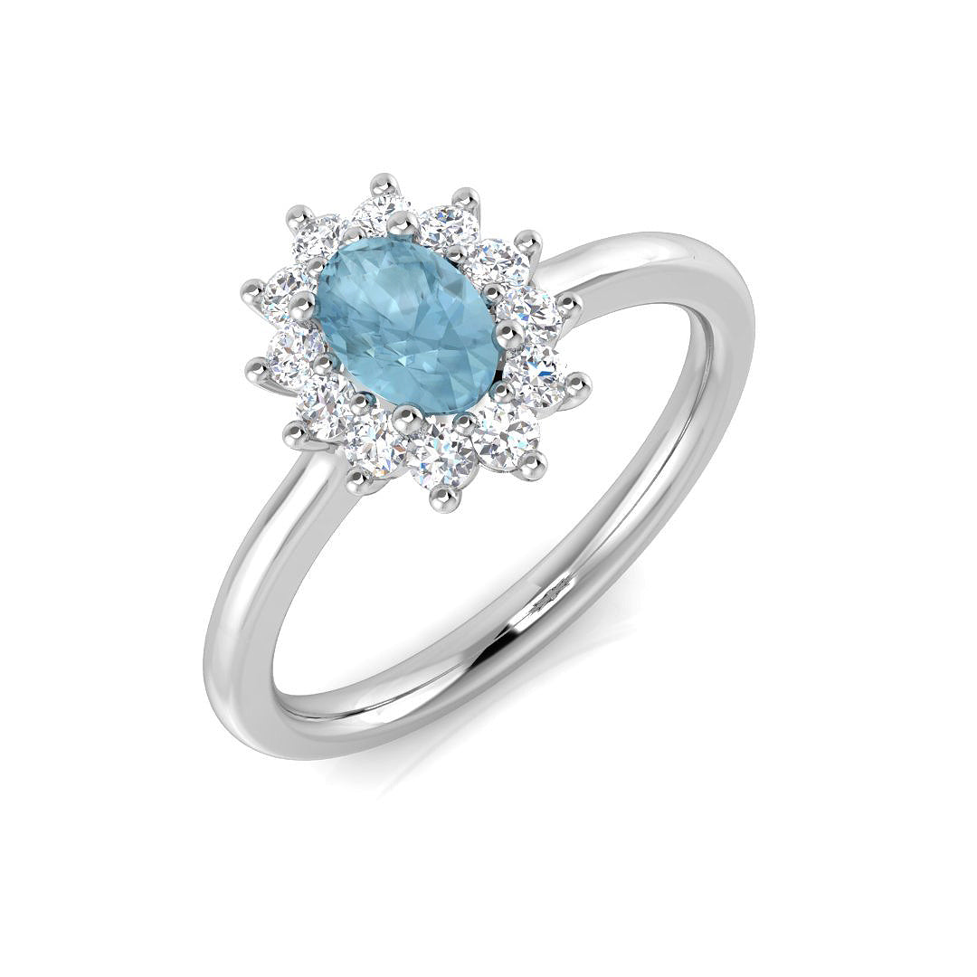 Platinum 0.64ct Aquamarine Ring