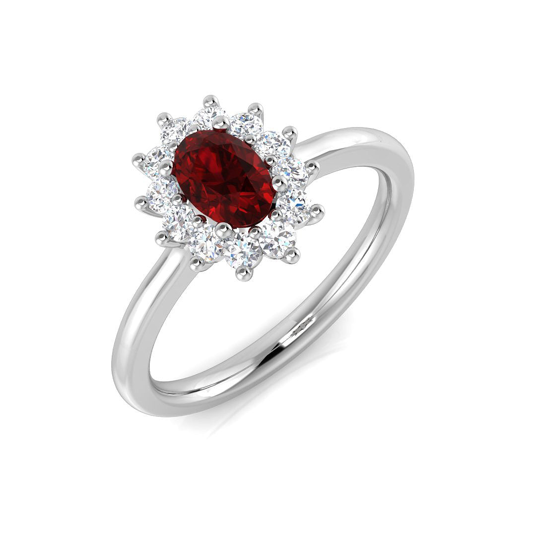 18ct White Gold 0.91ct Ruby Ring