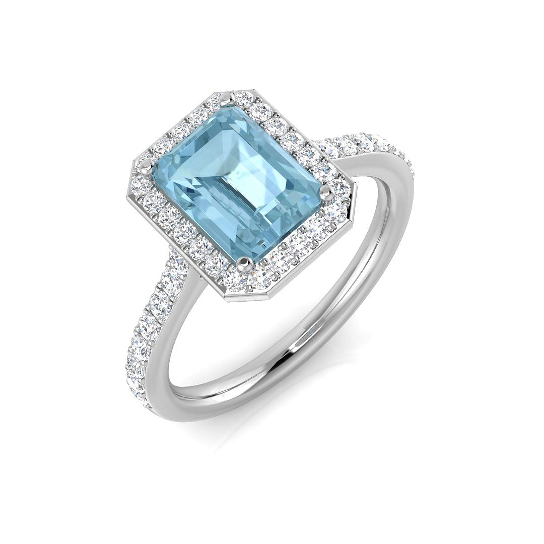 9ct White Gold 1.87ct Aquamarine Ring