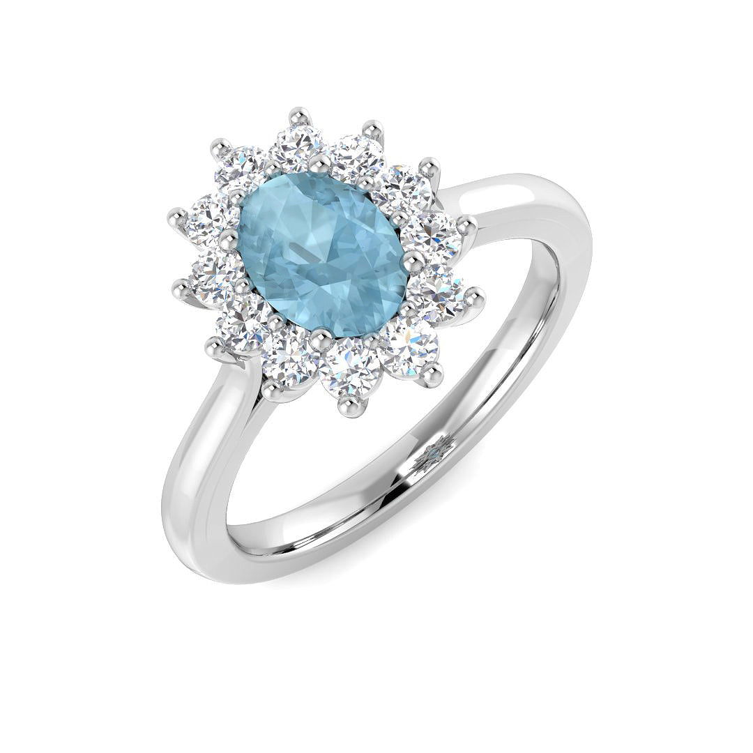 18ct White Gold 0.93ct Aquamarine Ring