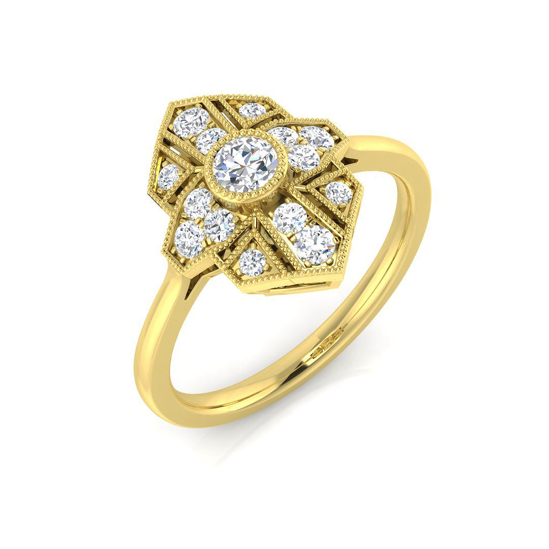 9ct Two-Tone Gold 0.35ct G SI2 Diamond Ring