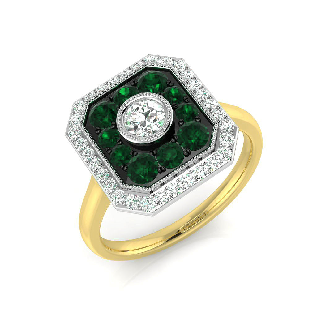 9ct Yellow Gold 0.90ct Emerald Ring