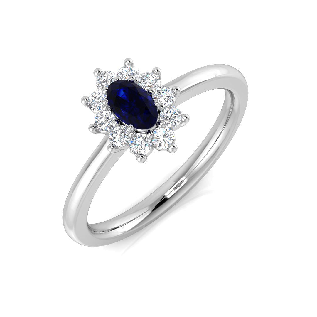 18ct White Gold 0.54ct Blue Sapphire Ring