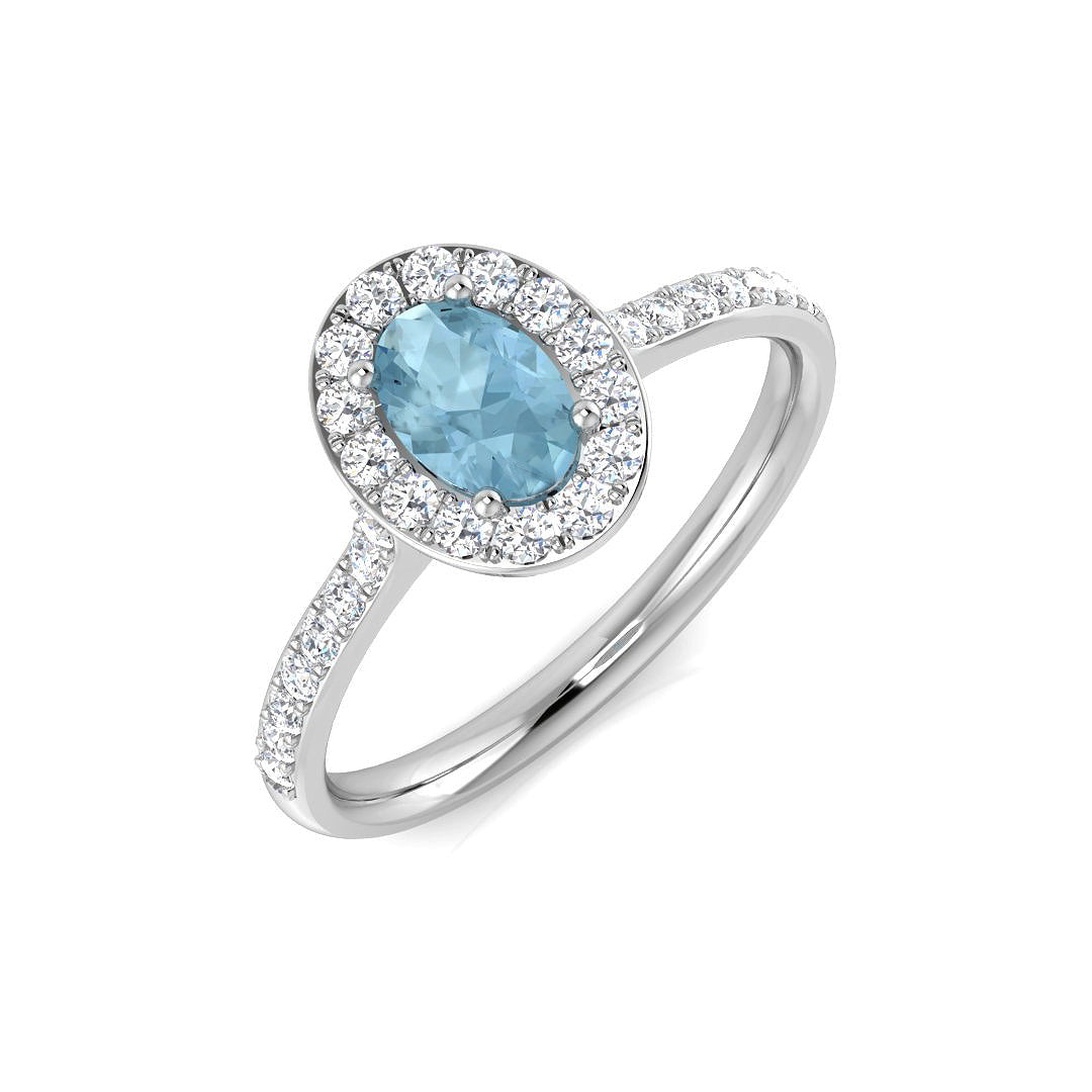 Platinum 0.61ct Aquamarine Ring