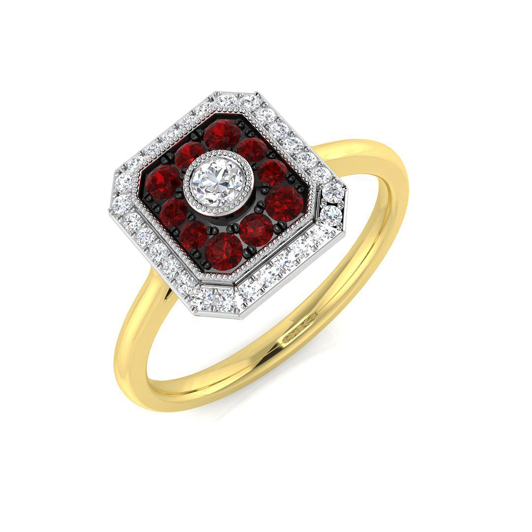 18ct Two-Tone Gold 0.50ct Ruby Ring