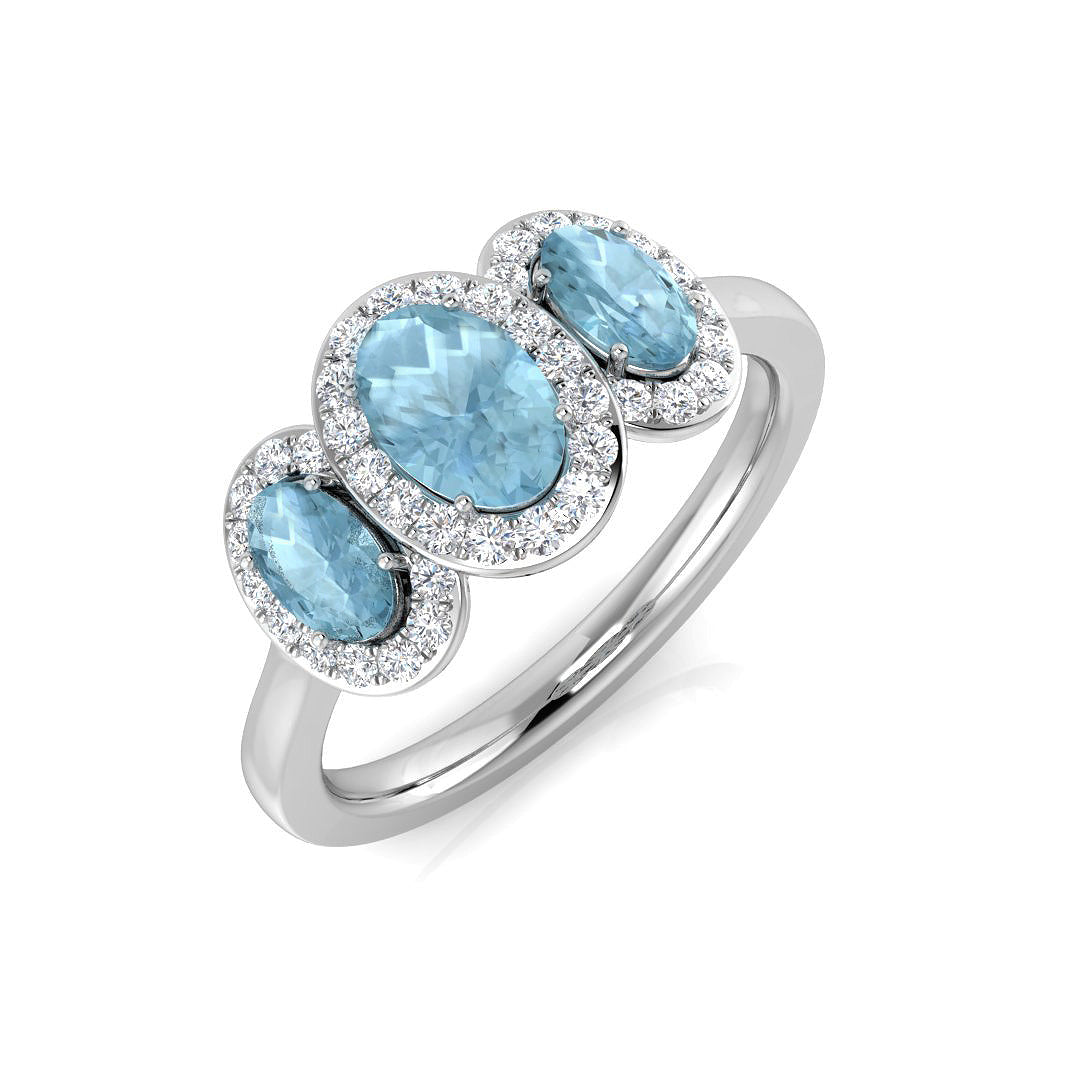 Platinum 1.05ct Aquamarine Ring