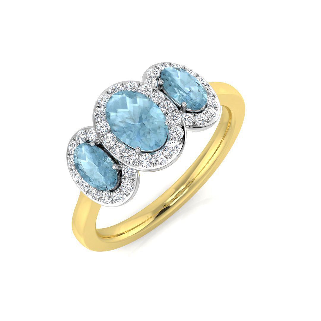 18ct Two-Tone Gold 1.05ct Aquamarine Ring