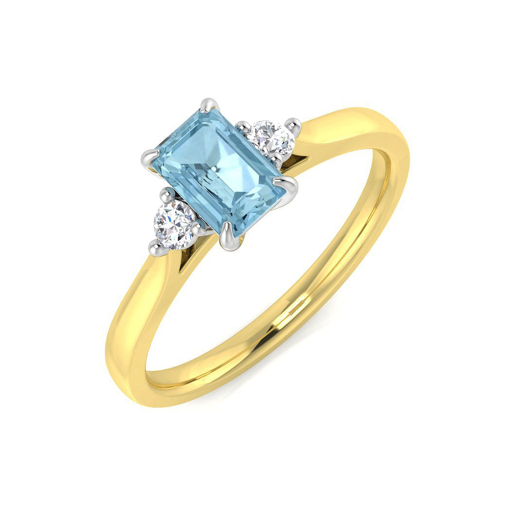 18ct Two-Tone Gold 0.62ct Aquamarine Ring