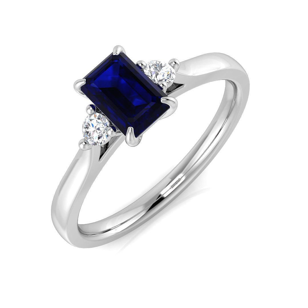 Platinum 0.70ct Blue Sapphire Ring