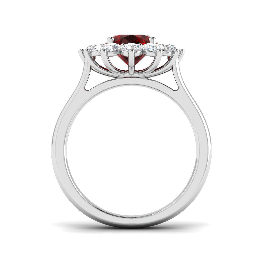 9ct White Gold 3.20ct Laboratory Grown Lab Ruby Ring