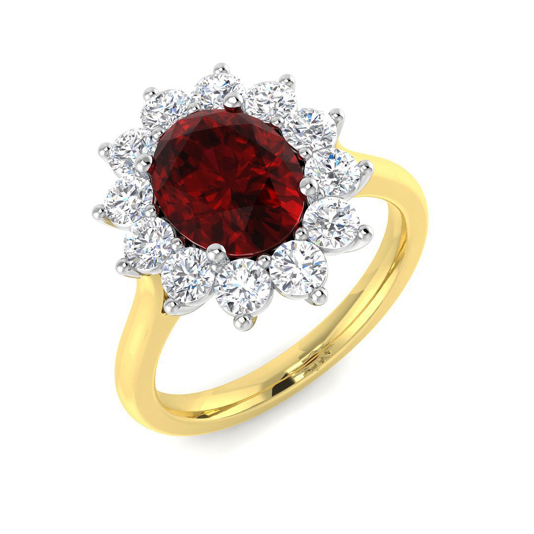 9ct Two-Tone Gold 3.20ct Laboratory Grown Lab Ruby Ring