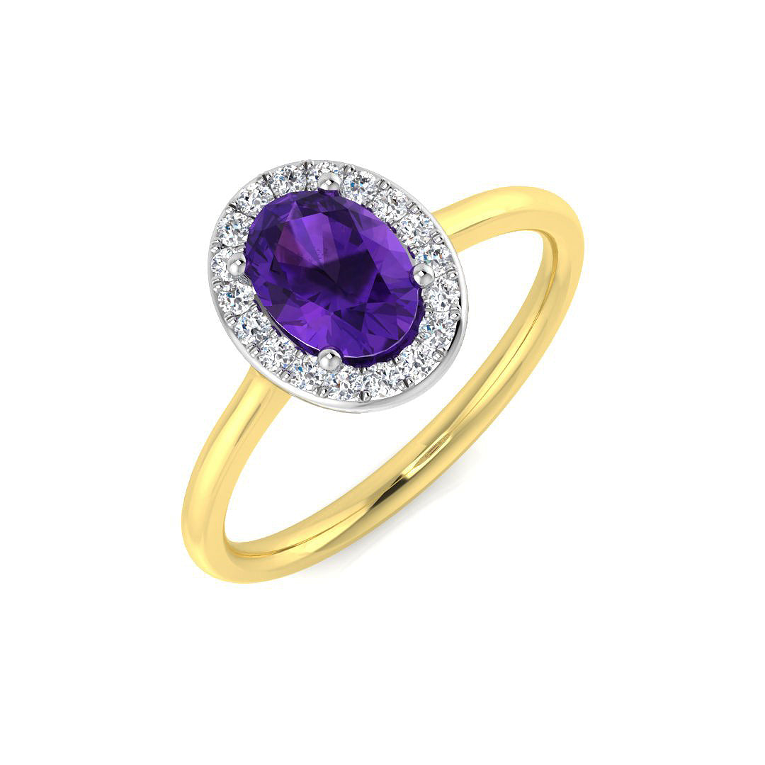 9ct Two-Tone Gold 0.71ct Amethyst Ring