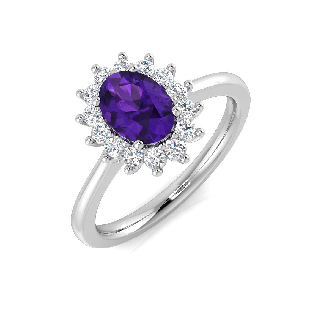 9ct White Gold 0.92ct Amethyst Ring