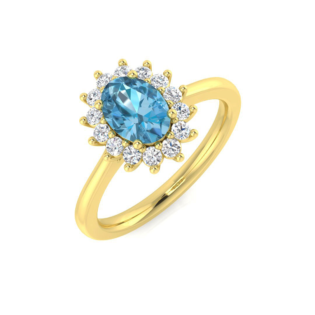 9ct Two-Tone Gold 1.31ct Sky Blue Topaz Ring
