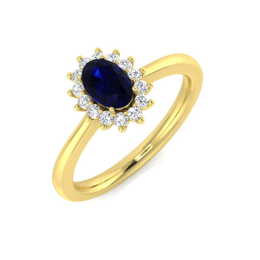 9ct Yellow Gold 0.65ct Blue Sapphire Ring