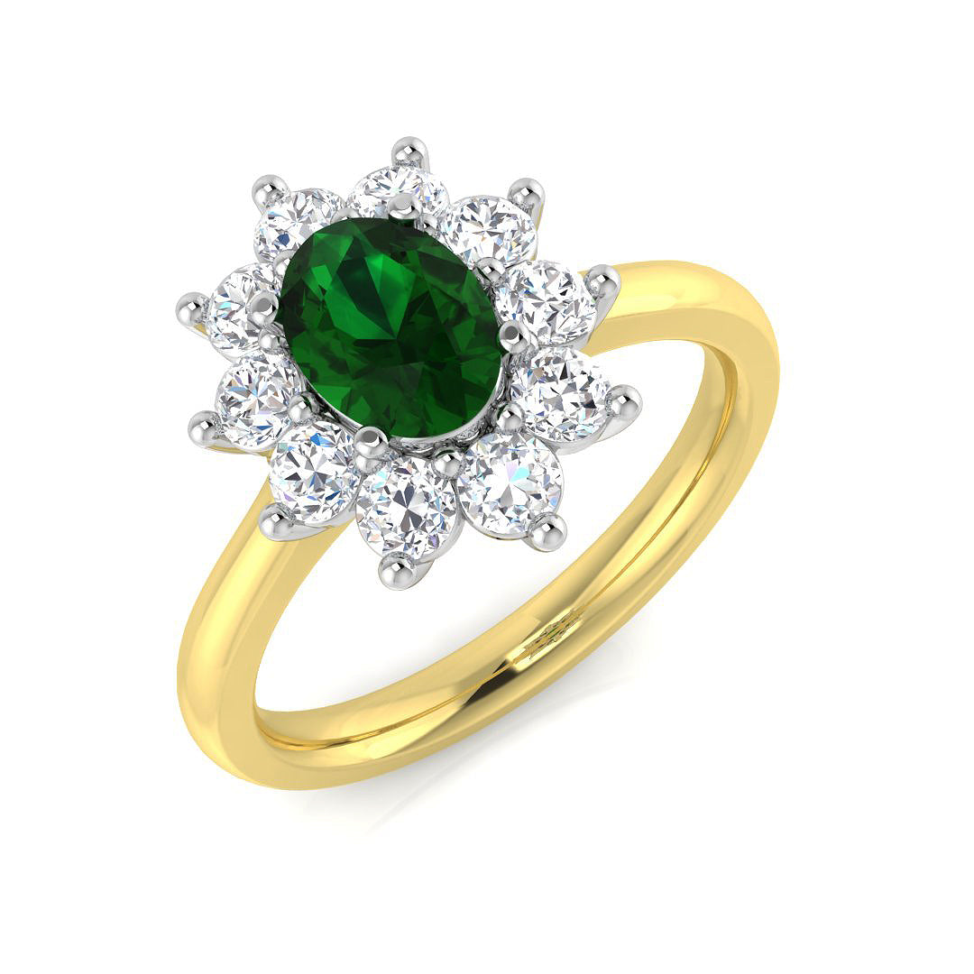 18ct Two-Tone Gold 1.14ct Emerald Ring